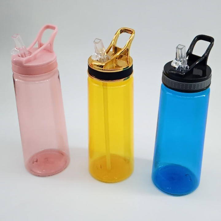 Factory wholesale eco friendly bpa free custom logo students plastic sport water bottle with straw lid Wholesale Supplier