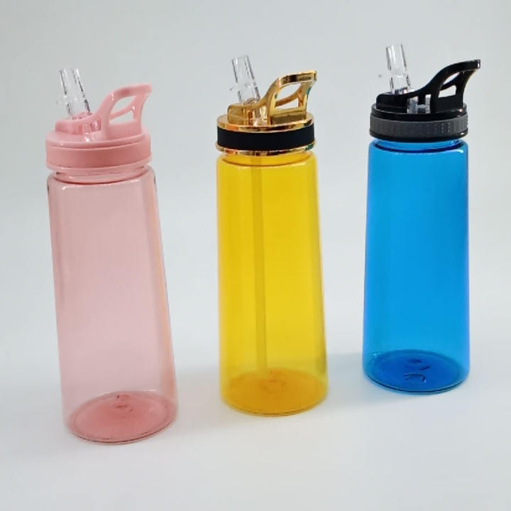 Factory wholesale eco friendly bpa free custom logo students plastic sport water bottle with straw lid Wholesale Supplier