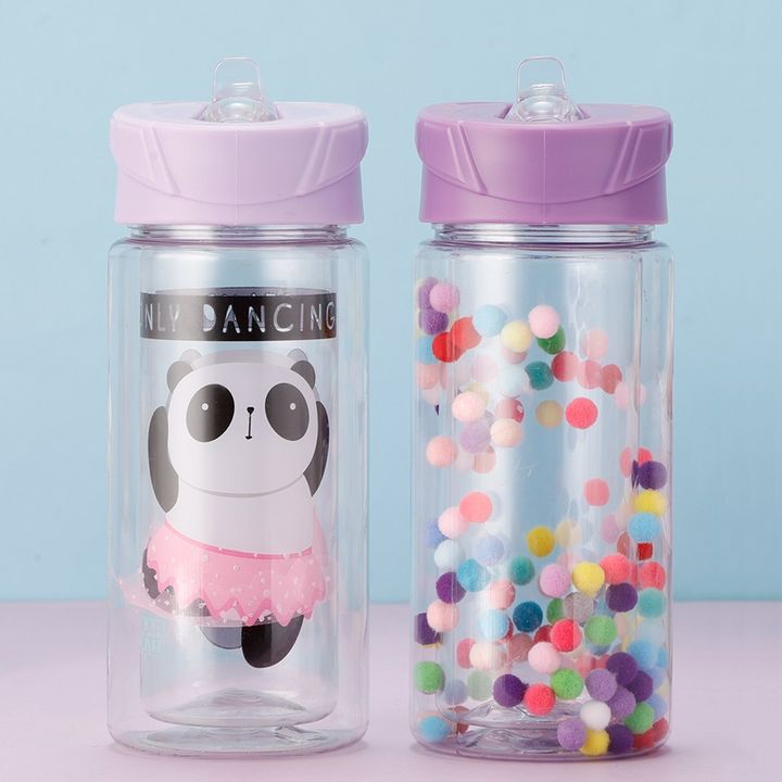 Factory wholesale price BPA free custom logo double wall insulation kids sport water bottle with handle and Built-in straw Large Order Wholesale Export