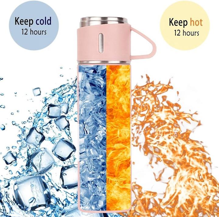 Fashion Bpa Free Thermos Travel Mug Water Bottle for Hot and Cold Drinks 3 Cups Gift Set vacuum Flask Set High-Volume Manufacturing