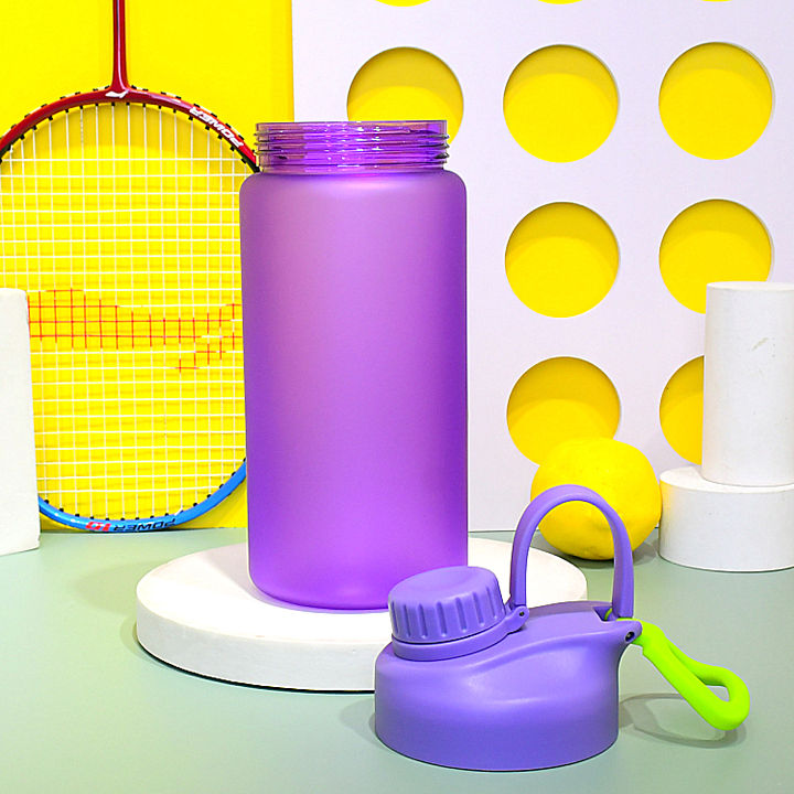 Fashion Style BPA-free food-grade material drink directly violet plastic large sport water bottles with leakproof lid High-Quality Wholesale