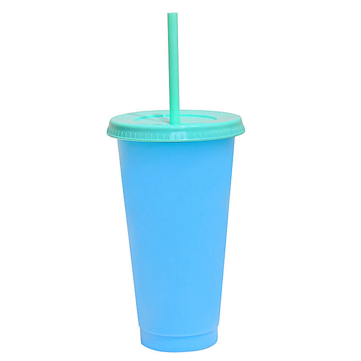 Food Grade Single-wall Custom Logo Kids Tumbler Plastic Color Changing Reusable Cold Cups Set Travel Mugs Drinkware Modern 710ml Global Wholesale Market Operations
