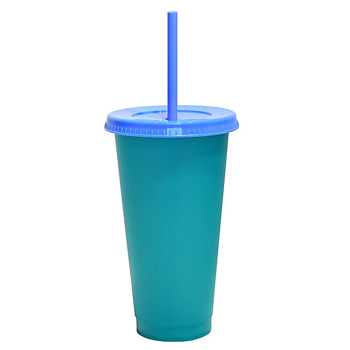 Food Grade Single-wall Custom Logo Kids Tumbler Plastic Color Changing Reusable Cold Cups Set Travel Mugs Drinkware Modern 710ml Global Wholesale Market Operations