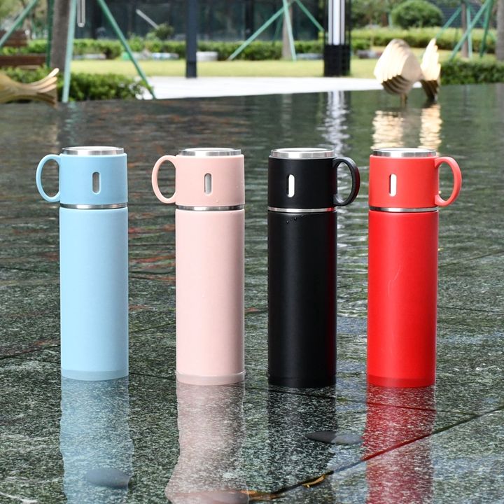 Gift De Agua Portable Thermos Vacuum Flask Set 3 Pcs Stainless Steel New 2023 500ml Custom Logo and Packing Bulk Business Mugs