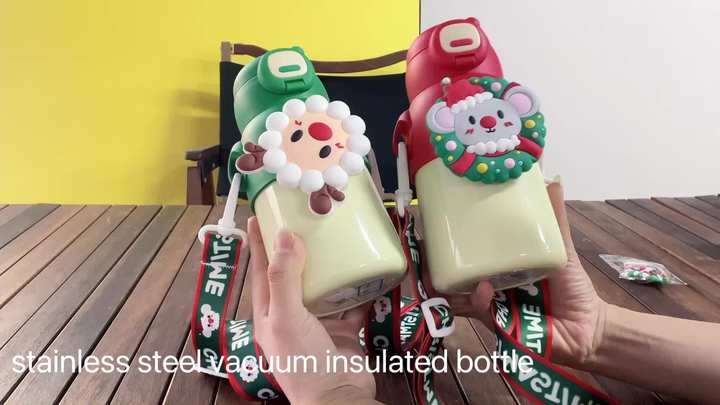 Good quality 500ml Festivals Christmas 304 stainless steel water bottle for kids and students Quality Manufacturing Direct