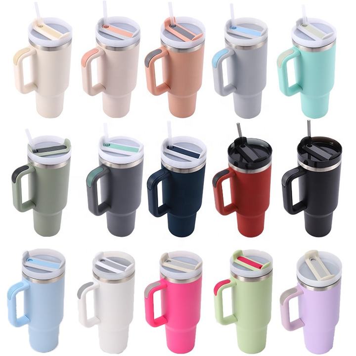 HOT sale 1200ml custom logo and color Mugs in travel 40oz Stainless Steel  Double Wall VacuumTumbler with Handle