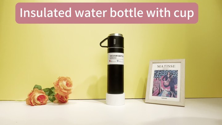 Hot Selling durable Straight PORTABLE Vacuum Flask Double Wall Stainless Steel Thermos Water Bottle with drinking cup Discount Factory