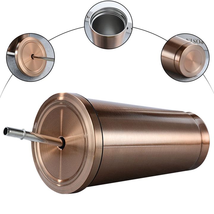 Hot sale RTS 6 colors IN stocK 304 double wall Vehicle Mounted Straw Cup stainless steel double wall cup tumbler with straw lid Factory Authorized Wholesale Export