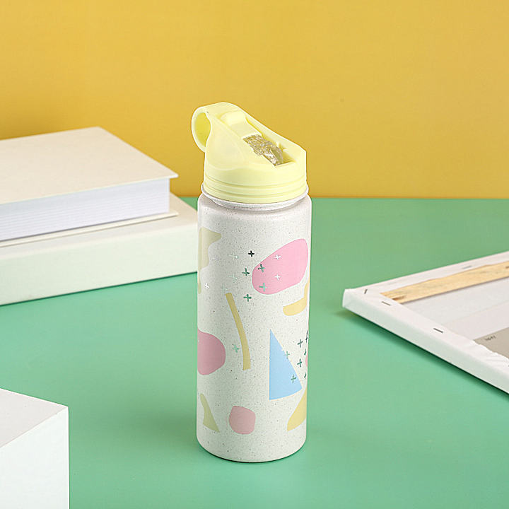 Hot selling Customized Cheap durable Eco-friendly bpa free Wheat Straw Rice Husk Fiber water bottle with Food grade straw Manufacturer and Supplier Solutions