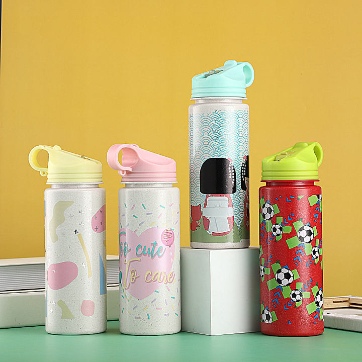 Hot selling Customized Cheap durable Eco-friendly bpa free Wheat Straw Rice Husk Fiber water bottle with Food grade straw Manufacturer and Supplier Solutions