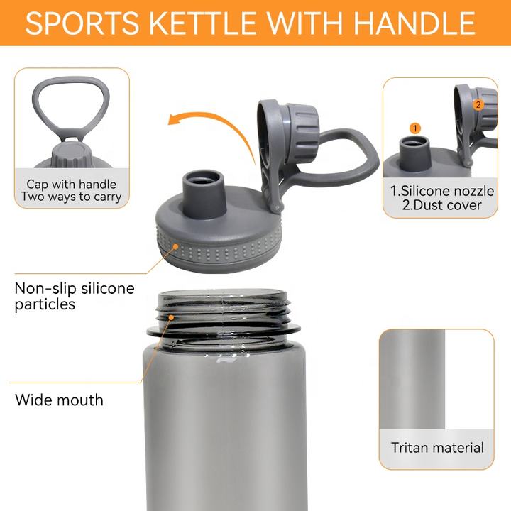 IN STOCK Delivery Quickly 700ml outdoor Eco-friendly drinking bottle Unisex bpa free Plastic Sport water bottle with handle ODM Manufacturing