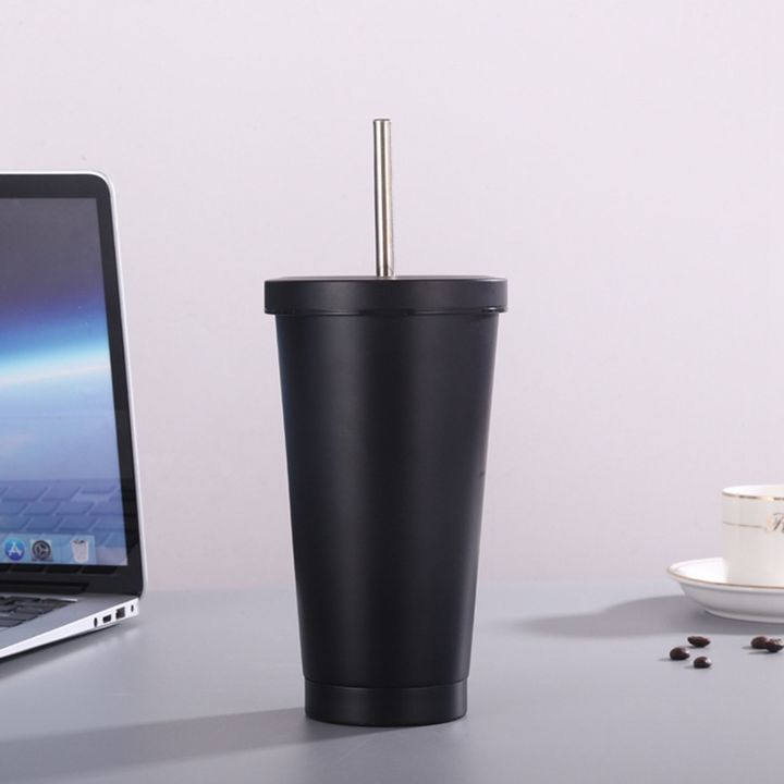 IN stocK  6 colors Hot sale RTS double wall Vehicle Mounted Straw Cup 304 stainless steel Portable Car Cup with straw lid Factory Pricing