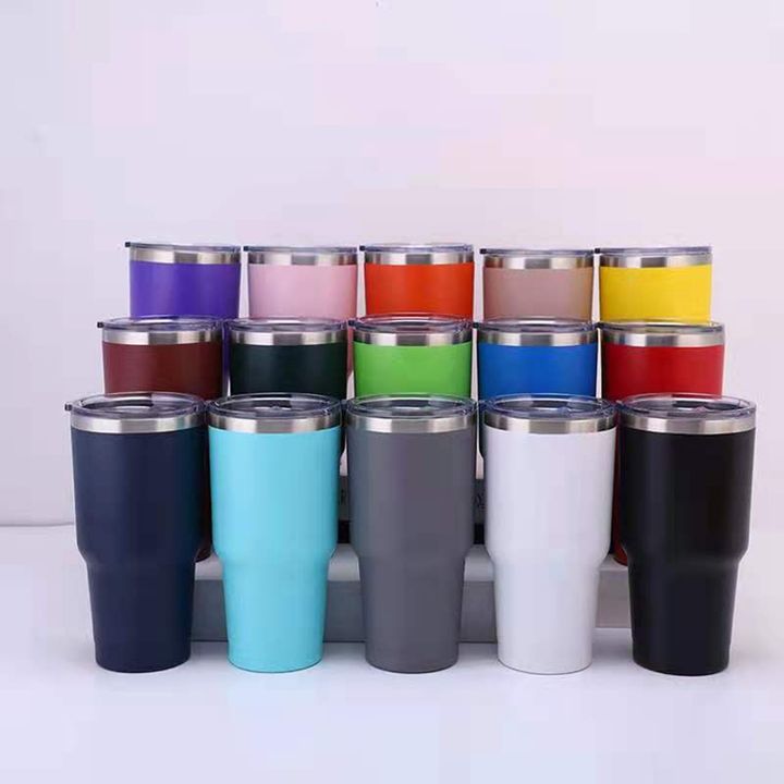 IN stock 15 colors 30oz Stainless Steel Double Wall mug Thermo cup Car Drinking Bottle Vacuum Thermal Insulated coffee Tumblers Mass Wholesale Custom Solutions