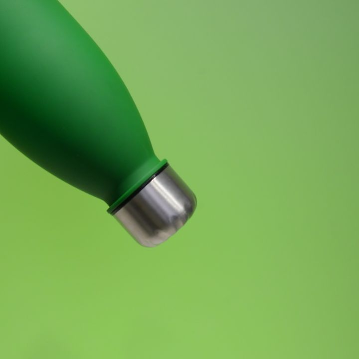 IN stock cheap BPA free RTS durable portable Green plastic cola drinking water bottle with stainless steel lid and bottom Customized Manufacturing