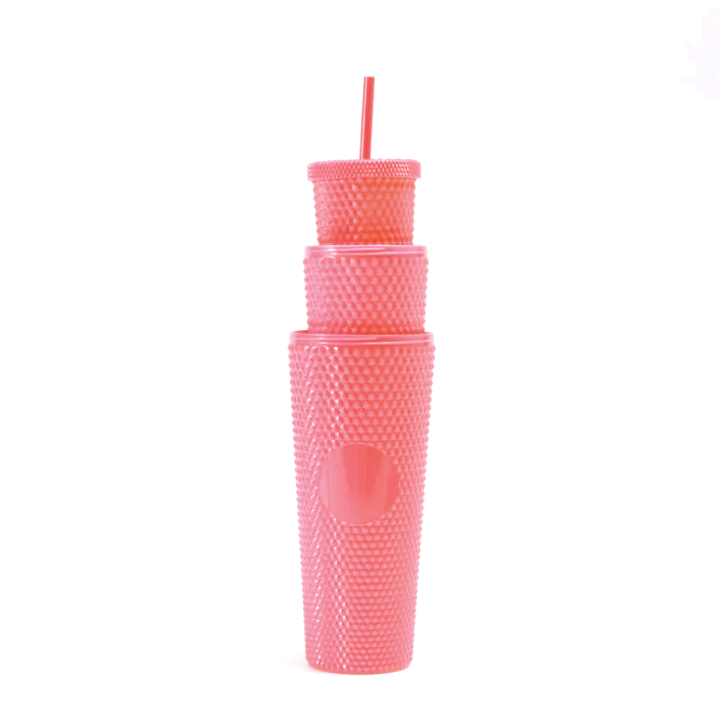 Ideal Gift Iced Drinking Cups Plastic Single-deck Matte Studded Tumbler Set Portable 3 in 1 Minimalist Drinkware Unisex 3000pcs Mass Production