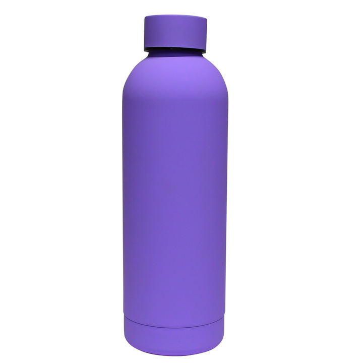 In STOCK Small Mouth Soft Touch 304 Insulated Thermos Bottle Tumbler 500ml Rubber Matte Paint Double Walled Stainless Steel Chinese Wholesale Supplier