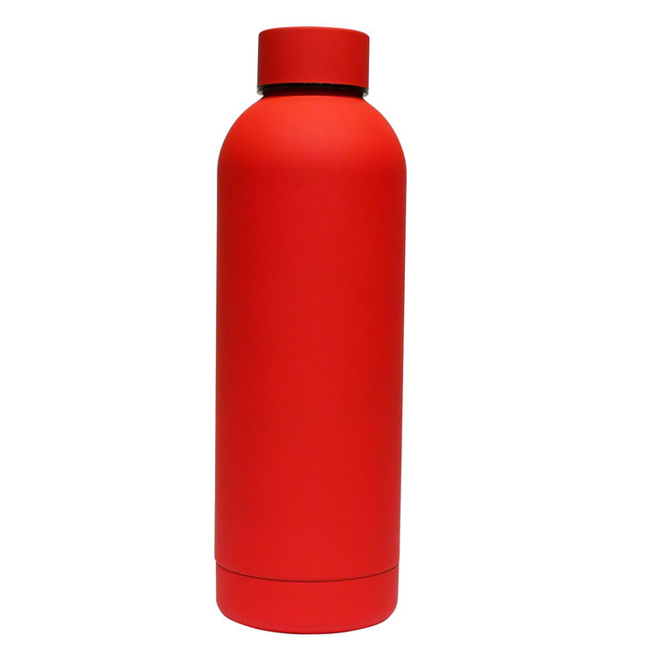 In STOCK Small Mouth Soft Touch 304 Insulated Thermos Bottle Tumbler 500ml Rubber Matte Paint Double Walled Stainless Steel Chinese Wholesale Supplier