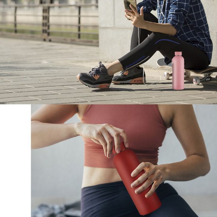 In STOCK Small Mouth Soft Touch 304 Insulated Thermos Bottle Tumbler 500ml Rubber Matte Paint Double Walled Stainless Steel Chinese Wholesale Supplier