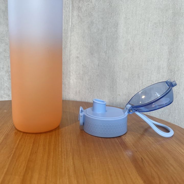 In Stock Hot Sales 32oz sport fitness gym cup 1L portable plastic orange drinkware WATER BOTTLE with bounce lid and rope Wholesale Distribution Distributor