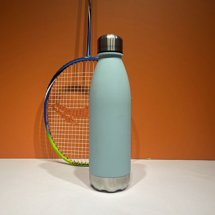 In stock BPA free Competitive Price Eco-friendly  680ml plastic cola shape water bottle with sports metal lid and bottom