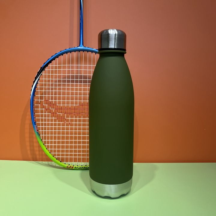 In stock BPA free Competitive Price Eco-friendly  680ml plastic cola shape water bottle with sports metal lid and bottom