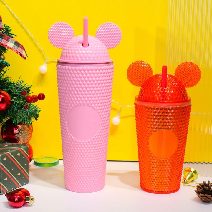 Luxury Unisex 710ml/24oz High Capacity Food Grade Cold Coffee Cup with Lid Plastic Durian Tumbler and Straw OEM/ODM Rapid Production Solutions Wholesale