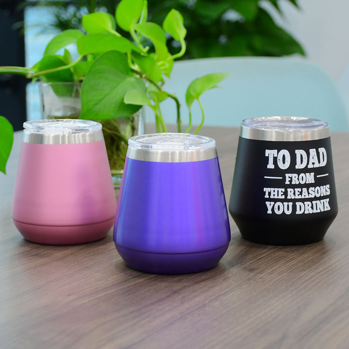 Manufacturer 12oz/350ml  Eco-friendly custom logo Double Wall travel coffee wine mug 8/18 Stainless Steel vacuum cup with PP lid Bulk Orders Factory