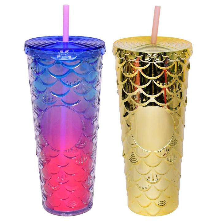 Manufacturer OEM wholesale bulk coffee mug 24oz plastic insulated double wall acrylic bling tumbler with paper insert Bulk Manufacturing Processing