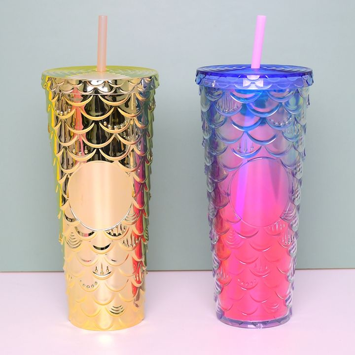 Manufacturer OEM wholesale bulk coffee mug 24oz plastic insulated double wall acrylic bling tumbler with paper insert Bulk Manufacturing Processing
