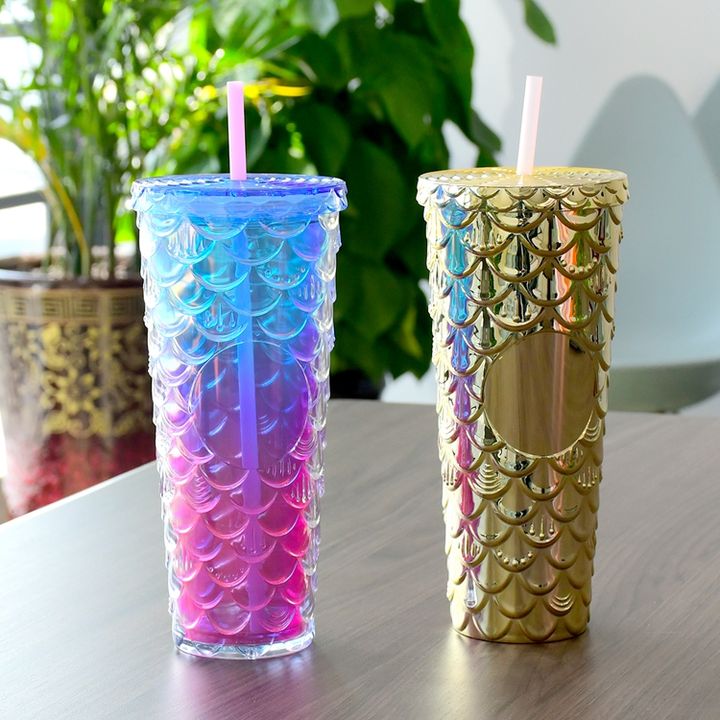 Manufacturer OEM wholesale bulk coffee mug 24oz plastic insulated double wall acrylic bling tumbler with paper insert Bulk Manufacturing Processing