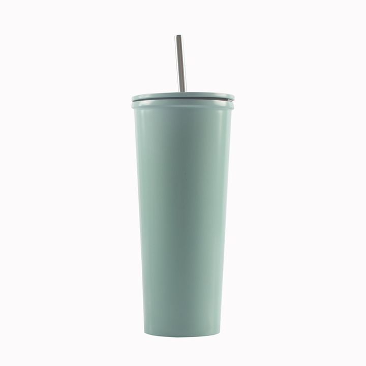 Manufacturers Directly Supply Creative Stainless Steel Thermos Cup Vacuum Stainless Steel Water Bottle with metal straw Export Manufacturing