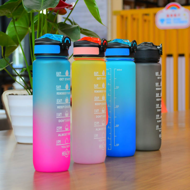 Motivational Water Bottle Camping Unisex Climbing Eco Friendly Leakproof Custom LOGO BPA Free Factory Gym Fitness Ports 1L Manufacturing Firm