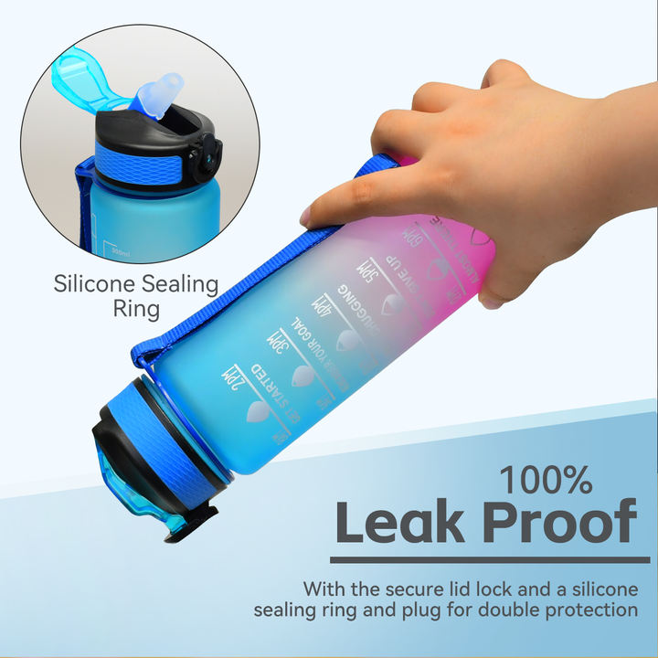 Motivational Water Bottle Camping Unisex Climbing Eco Friendly Leakproof Custom LOGO BPA Free Factory Gym Fitness Ports 1L Manufacturing Firm