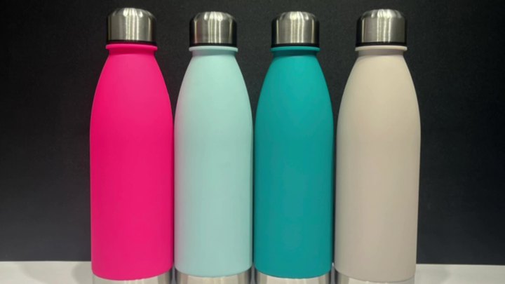 Multicolor BPA-Free Cola Shape Water Bottle Leakproof and Reusable with Stainless Steel Lid and Bottom for Sports