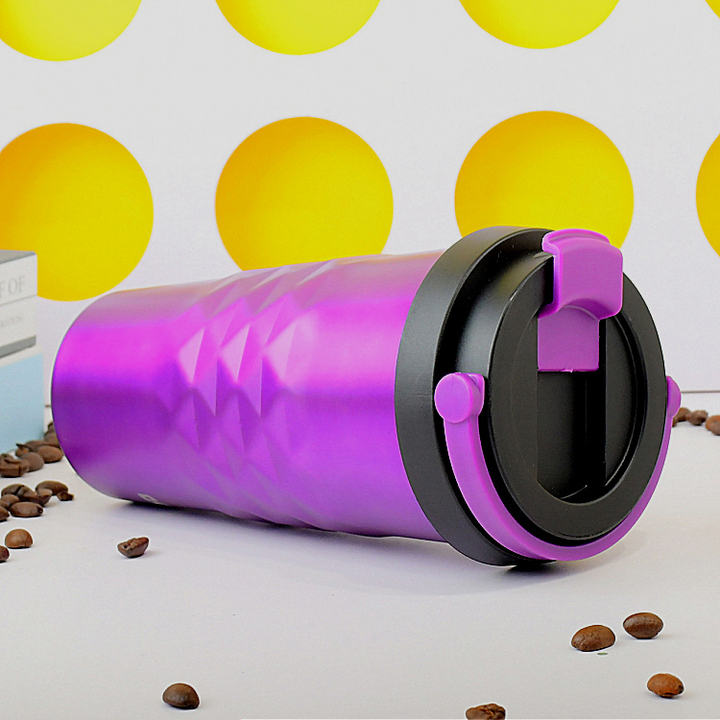 Multicolor 500ml double wall durable wide mouth office 304 stainless steel Coffee mug water cup tumbler with portable handle Wholesale B2B Pricing Pricing