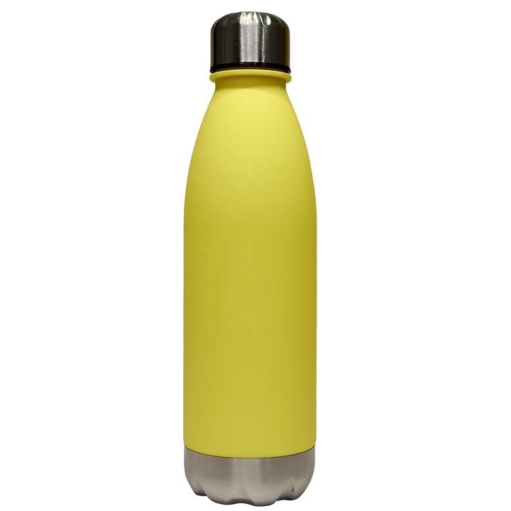 Multicolor BPA-Free Cola Shape Water Bottle Leakproof and Reusable with Stainless Steel Lid and Bottom for Sports