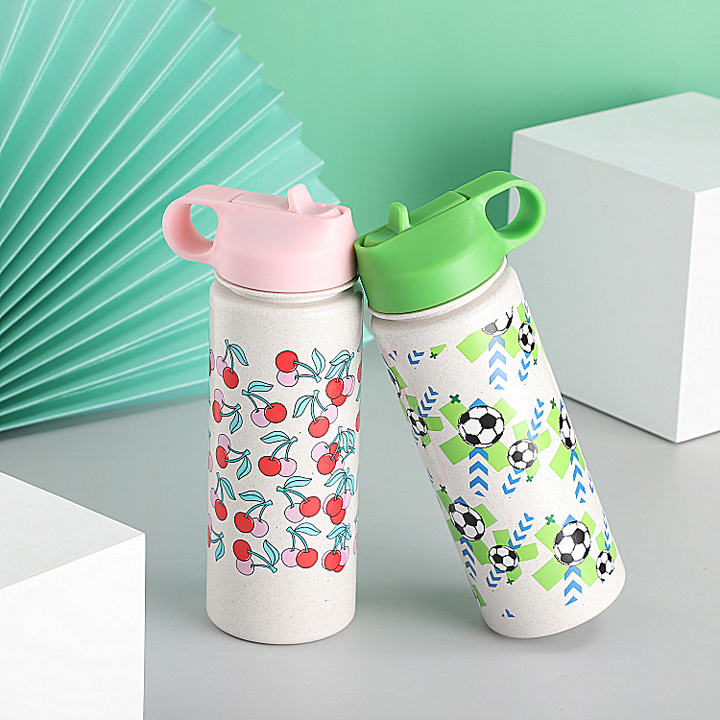 NEW product 2024 customized bpa free 700ml degradable material 24oz Plastic Wheat Straw Water Bottle for kids