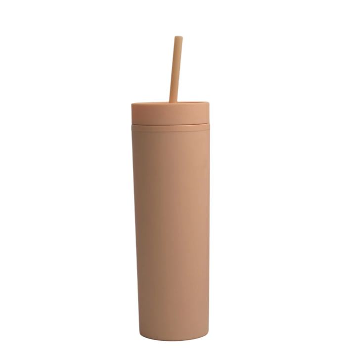 New Hot Sales 480ml Eco Friendly Cup Double Wall Plastic 16oz Skinny Tumbler With Straw