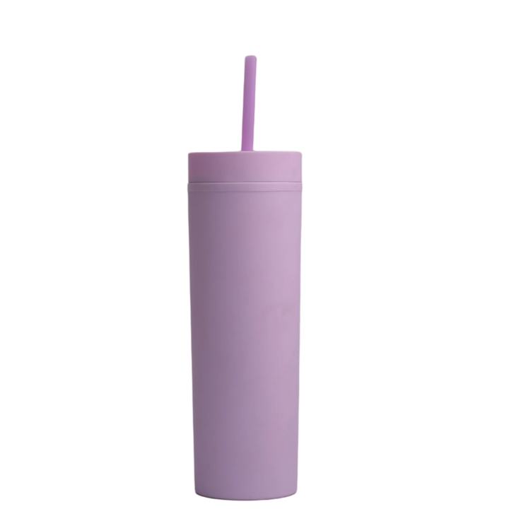 New Hot Sales 480ml Eco Friendly Cup Double Wall Plastic 16oz Skinny Tumbler With Straw