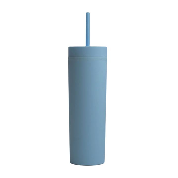 New Hot Sales 480ml Eco Friendly Cup Double Wall Plastic 16oz Skinny Tumbler With Straw