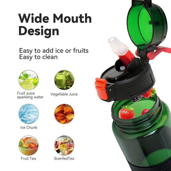 New Style Eco-friendly Plastic Sport Bottle Customized Color and Logo With Portable Handle BPA Free Leak-proof  Material Safe Export-Oriented Factory