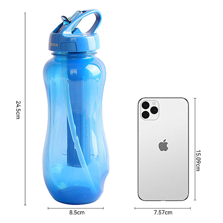 OEM Custom color 750ml Summer Ice Tube Transparent Sports Plastic Popsicle Water Bottle with Portable straw handle Wholesale Supplier