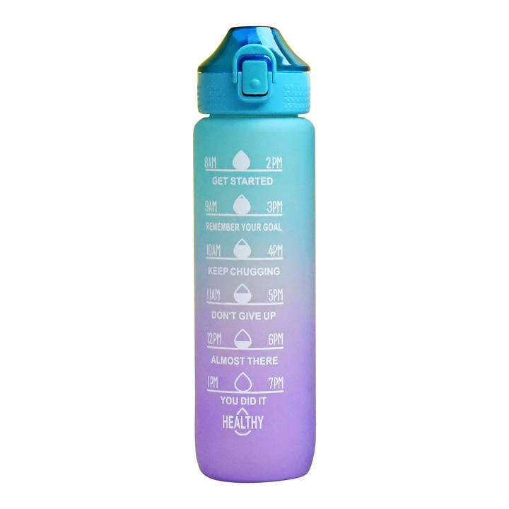 OEM Fashion Design Colorful Pink Purple 1000ML Capacity Plastic Sports Motivational Water Drink Bottle With Handle China Factory Supply Services