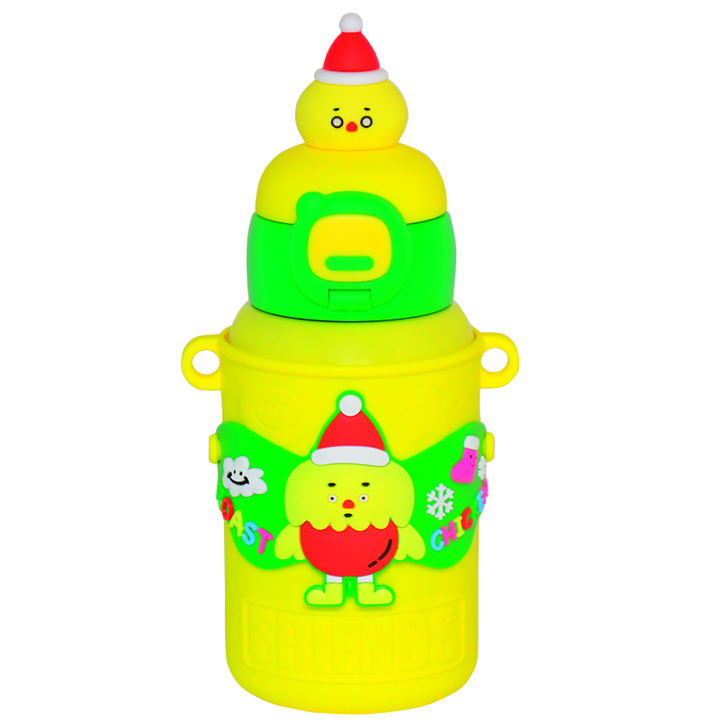OEM/ODM 450ml double wall pink snowman kids students 304 stainless steel vacuum flask  water bottle Rapid Production Solutions