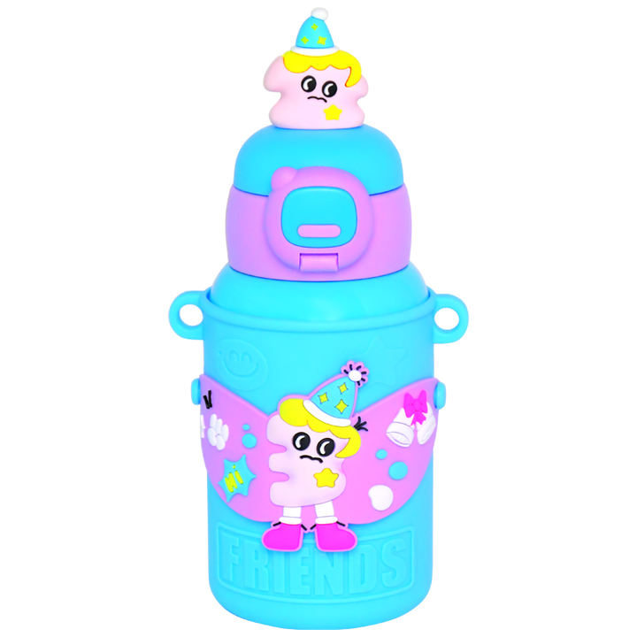 OEM/ODM 450ml double wall pink snowman kids students 304 stainless steel vacuum flask  water bottle Rapid Production Solutions