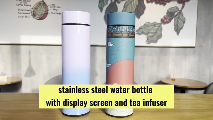 OEM/ODM 500ml Led Temperature Display Double Wall Vacuum Insulated Thermos Smart Water Bottle Stainless Steel Minimalist Adults Made in China Factory