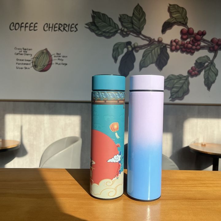 OEM/ODM 500ml Led Temperature Display Double Wall Vacuum Insulated Thermos Smart Water Bottle Stainless Steel Minimalist Adults Made in China Factory