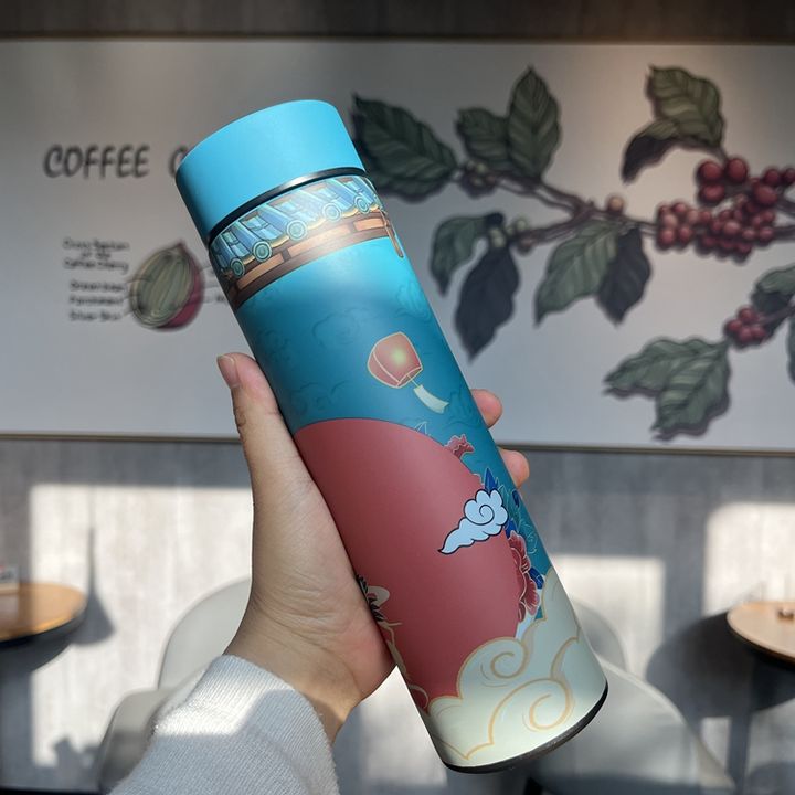 OEM/ODM 500ml Led Temperature Display Double Wall Vacuum Insulated Thermos Smart Water Bottle Stainless Steel Minimalist Adults Made in China Factory
