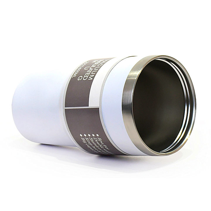 OEM/ODM Black White 20oz Double wall Vacuum Insulated termos stainless steel coffee mugs with straw and lid