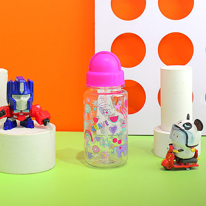 OEM/ODM Plastic Cup Gift Drinking Bottle Kids Cute Sippy Water Bottles Custom Logo and Color Bpa Free Sport Children Running Manufacturer and Supplier